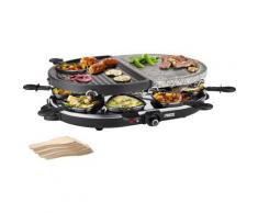 PRINCESS Raclette 8 Oval Stone & Grill Party - 162710, Raclettepfännchen, 1200 Watt schwarz Küchenkleingeräte Haushaltsgeräte