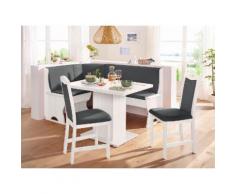 SCHÖSSWENDER Eckbankgruppe Köln 120/160 cm (4-tlg), grau, weiß/anthrazit
