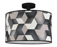 BRITOP LIGHTING Deckenleuchte ESPACIO, E27, Lampenschirm aus laminierter Tapete, Baldachin Metall, Passende LM E27 / exklusive, Made in Europe schwarz Deckenleuchten Lampen Leuchten sofort lieferbar