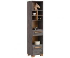 Home affaire Regal Ance, Ance aus Kiefer und Eiche massiv, Höhe 184 cm grau Standregale Regale