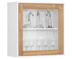 Home Affaire Hängevitrine Rondo mit einer Glastür und einem Einlegeboden aus Massivholz Breite 65 cm, weiß, weiß/natur