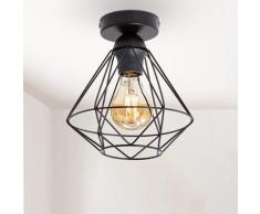 B.K.Licht Deckenleuchte, E27, LED Deckenlampe schwarz Metall Draht Vintage Industrielampe Retroleuchte E27 Käfig Deckenleuchten SOFORT LIEFERBARE Lampen Leuchten Deckenleuchte