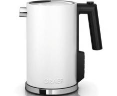 Graef Wasserkocher, WK 901 mit Temperatureinstellung, weiß-matt, 1,2 Liter, 2015 Watt weiß Edelstahl Wasserkocher Haushaltsgeräte