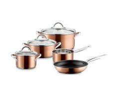 MÄSER Topf-Set Asterion, Edelstahl 18/8, (Set, 8 tlg.), inkl. Pfanne, Induktion schwarz Topfsets Töpfe Haushaltswaren