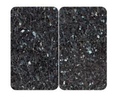 WENKO Herd-Abdeckplatte Blauer Marmor, (Set, 2 tlg.), für alle Herdarten braun Küchenaccessoires Wohnaccessoires