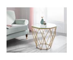 Guido Maria Kretschmer Home&Living Beistelltisch Caen, mit Glasplatte und Metall, Breite 60 cm goldfarben Beistelltische Tische