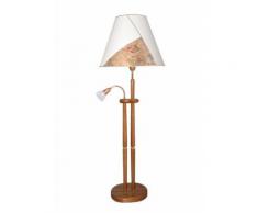 LED-Stehleuchte mit Leseleuchte Made in Germany Laue Leuchten, beige, Neutral, holzfarben-natur