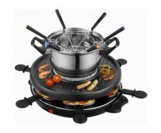Team Kalorik Raclette und Fondue-Set TKG RAC 1010 FO, 6 Raclettepfännchen, 800 Watt schwarz Küchenkleingeräte Haushaltsgeräte