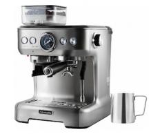 Hanseatic Siebträgermaschine Espressomaschine 71578759, inkl. Edelstahl-Milchkännchen silberfarben Kaffee Espresso Haushaltsgeräte