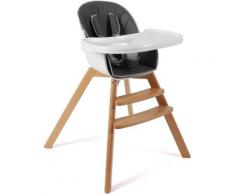 CHIC4BABY Hochstuhl Fiete, grau, mit Beinen aus Buchenholz grau Stühle Sitzbänke