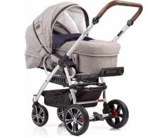 Gesslein Kombi-Kinderwagen F4 Air+, Black/Tabak mit Tragetasche C2 Compact, Grau/Blau, ; Kinderwagen grau Baby Ab Geburt Altersempfehlung