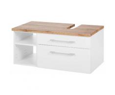 Held Möbel Waschbeckenunterschrank Davos Breite 90 cm, weiß, weiß/weiß