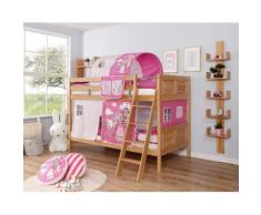 Ticaa Etagenbett Erni, mit Rollrost und Textil-Set wahlweise Matratze, Buche beige Kinder Kinderbetten Kindermöbel