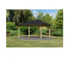 Karibu Pavillon Perida, (Set), BxTxH: 345x485x296 cm, mit schwarzen Dachschindeln braun Pavillons Garten Balkon