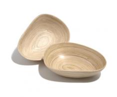 Franz Müller Flechtwaren Schale Bamboo, 2 tlg., aus Bambus, antimikrobiell, je Gr. 20 x 15 cm beige Dekoschalen Dekotabletts Deko Wohnaccessoires
