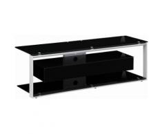 Maja Möbel TV-Rack JOICE 5202, grau, Metall platingrau,Schwarzglas
