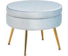 SalesFever Sitzhocker Clam, aus weichem Samtvelours hellgrau, gold Hocker