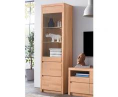 Vitrine Silkeborg, beige, Kernbuche teilmassiv