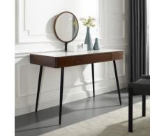 Leonique Schminktisch Sarina, Konsole, Schreibtisch, Keramiktischplatte in Marmoroptik, 1 Schublade, Spiegel braun Regale Kleinmöbel LEONIQUE Möbel