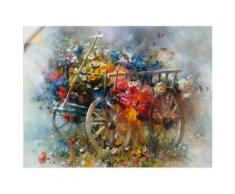 Artland Wandbild Blumen Schubkarre bunt Bilder Bilderrahmen Wohnaccessoires