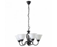 Brilliant Leuchten Elena Kronleuchter 5flg schwarz/weiß, schwarz, Neutral, schwarz/weiß