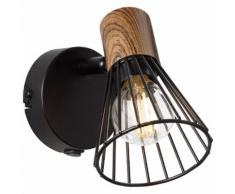 Brilliant Leuchten Wandleuchte, E14, Manama Wandspot Schalter holz dunkel/schwarz matt schwarz Wandleuchten SOFORT LIEFERBARE Lampen Wandleuchte