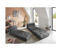 my home Sessel Caspar, Loungesessel in 2 Größen, mit Schlaffunktion und Pouf-Funktion. grau Möbel Aufbauservice