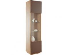 Vitrine Höhe 190 cm, braun, eichefarben Riviera/Braunglas