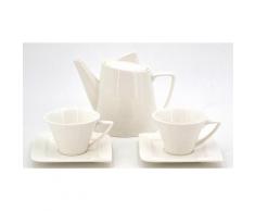 Retsch Arzberg Teeservice "Fantastic" (5-tlg) Fine China-Porzellan, beige, naturweiß