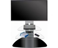 Maja Möbel TV-Rack TV-Rack 1619, schwarz, Metall Alu,Schwarzglas