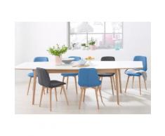 andas Esstisch mit Auszugsfunktion »Curve«, white oak, Breite 180 cm, in Bootsform, weiß, Tischplatte Laminat weiß