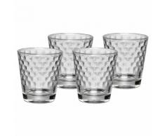 WMF Wasserglas 4-tlg Wabenmuster spülmaschinengeeignet Coffee Time, farblos, transparent