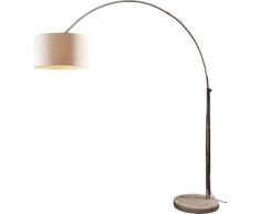 SalesFever Bogenlampe Peteris, E27, 1 St., mit Dimmschalter,echter Marmorfuß weiß Bogenlampen Stehleuchten Lampen Leuchten