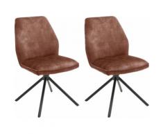 MCA furniture Esszimmerstuhl Ottawa, Vintage Veloursoptik mit Keder, Stuhl belastbar bis 120 Kg rot Esszimmerstühle Stühle Sitzbänke