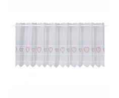 Gerster Scheibengardine Love, HxB: 45x150, mit feinem Stickdesign rot Wohnzimmergardinen Gardinen nach Räumen Vorhänge