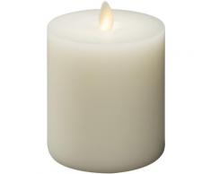 KONSTSMIDE LED-Kerze, (1 tlg.), LED Echtwachskerze, handgegossen cremeweiß, mit 3D Flamme, per Touch: AN/AUS Funktion beige LED-Kerze Kerzen Laternen Wohnaccessoires