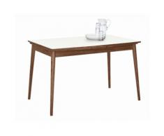 andas Esstisch mit Auszugsfunktion »Curve«, walnut, Breite 122 cm, in Bootsform, weiß, Tischplatte Laminat weiß