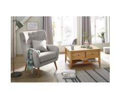 Home affaire Ohrensessel Yamuna, mit toller Sitzpolsterung, Gestell und Füße aus Massivholz, Sitzhöhe 47 cm grau Wohnzimmer Affaire