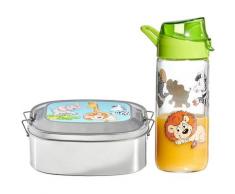 Ritzenhoff & Breker Lunchbox Happy Zoo, (Set, 2 tlg.), inkl. Trinkflasche bunt Aufbewahrung Küchenhelfer Haushaltswaren