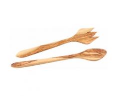 Continenta Salatbesteck, (Set, 2 tlg.), aus robustem Olivenholz braun Salatbesteck Servierbesteck Besteck Messer Haushaltswaren
