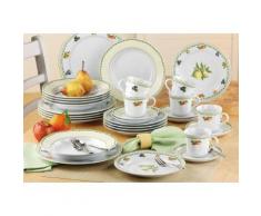 CreaTable Kombiservice "Alba Obst" (30-tlg) Porzellan, weiß, weiß-bunt