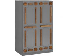 Places of Style Computerschrank Rami, aus MDF kombiniert mit Eiche massiv, Soft-Close-Funktion grau Computerschränke Büroschränke Büromöbel