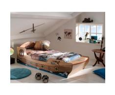 Vipack Piratenbett in Bootoptik mit MDF Oberfläche Dekor inklusive Lattenrost, Liegefläche 90x200 cm