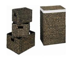Home affaire Wäschebox Wäschetruhe (Set 4 Stück), braun, braun