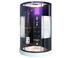 HOME DELUXE Komplettdusche Dampfdusche Black Pearl, mit LED Beleuchtung und Radio schwarz Duschkabinen Duschen Bad Sanitär