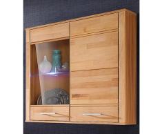 Hängevitrine Sandra, beige, Kernbuche teilmassiv