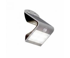 Brilliant Leuchten Zeb LED Außenwandleuchte 14cm Bewegungsmelder silber, silberfarben, silber