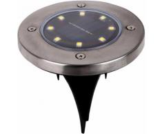 näve LED Gartenleuchte, LED-Board, Warmweiß, Solar Bodenleuchte mit Erdspieß, Set, 3 Stück silberfarben LED-Lampen LED-Leuchten SOFORT LIEFERBARE Lampen Leuchten Gartenleuchte