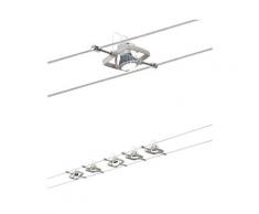 Paulmann LED Deckenleuchte Seilsystem Mac II Nickel satiniert mit 5 Spots max. 10W GU5,3, GU 5,3, 1 St. silberfarben Schienensysteme und Seilsysteme Deckenleuchten Lampen Leuchten