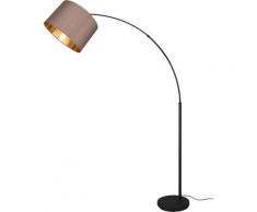 my home Bogenlampe Josie, E27, 1 St., Bogenleuchte Höhe 171cm, Schirm in taupe-gold Optik schwarz Bogenlampen Stehleuchten Lampen Leuchten